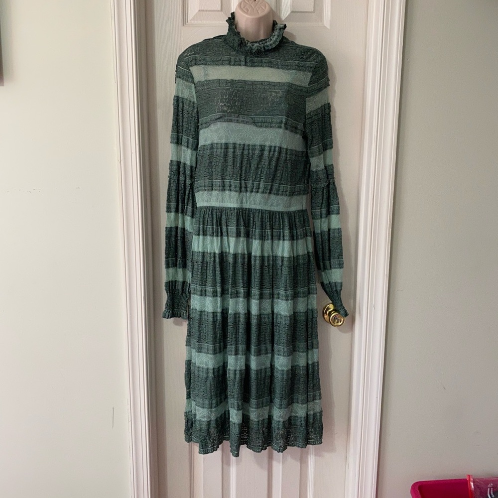 Lucy paris lace turtleneck midi dress